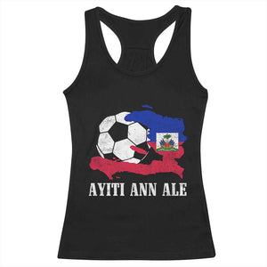 Ayiti Ann Ale Haiti Soccer Racerback Tank Top Haitian Football Fan Pride Flag Graphic Caribbean Sports