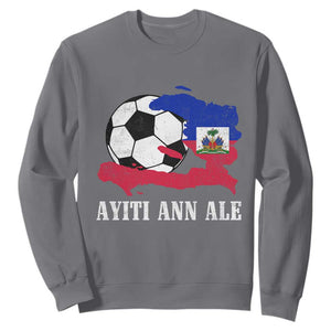 Ayiti Ann Ale Haiti Soccer Sweatshirt Haitian Football Fan Pride Flag Graphic Caribbean Sports