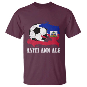 Ayiti Ann Ale Haiti Soccer T Shirt Haitian Football Fan Pride Flag Graphic Caribbean Sports
