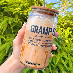 Grandpa Gift For Gramps Glass Can Fathers Day Birthday Gift Idea
