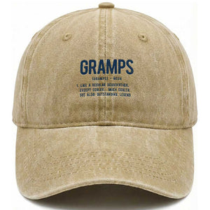 Grandpa Gift For Gramps Washed Cotton Baseball Cap Fathers Day Birthday Gift Idea