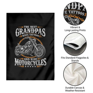 Biker Grandpa Best Grandpas Have Tattoos and Ride Motorcycles Garden Flag