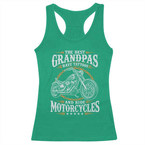 Biker Grandpa Best Grandpas Have Tattoos and Ride Motorcycles Racerback Tank Top
