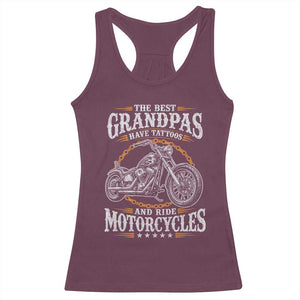 Biker Grandpa Best Grandpas Have Tattoos and Ride Motorcycles Racerback Tank Top