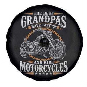 Biker Grandpa Best Grandpas Have Tattoos and Ride Motorcycles Spare Tire Cover