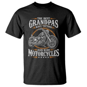 Biker Grandpa Best Grandpas Have Tattoos and Ride Motorcycles T Shirt