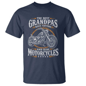 Biker Grandpa Best Grandpas Have Tattoos and Ride Motorcycles T Shirt