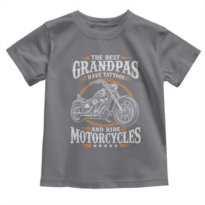 Biker Grandpa Best Grandpas Have Tattoos and Ride Motorcycles Toddler T Shirt
