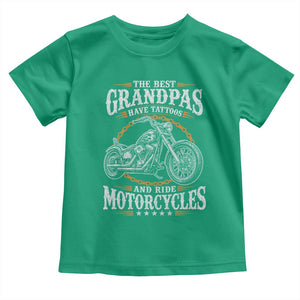 Biker Grandpa Best Grandpas Have Tattoos and Ride Motorcycles Toddler T Shirt