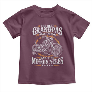 Biker Grandpa Best Grandpas Have Tattoos and Ride Motorcycles Toddler T Shirt