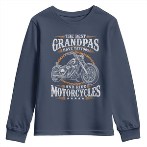Biker Grandpa Best Grandpas Have Tattoos and Ride Motorcycles Youth Sweatshirt
