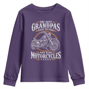 Biker Grandpa Best Grandpas Have Tattoos and Ride Motorcycles Youth Sweatshirt