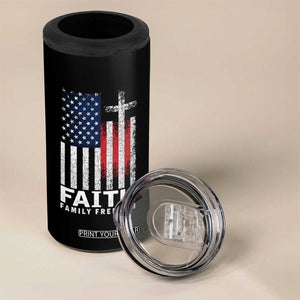 Faith Family Freedom 4 in 1 Can Cooler Tumbler Charlie Kirk Patriotic Christian Vintage USA Flag TS10 Print Your Wear