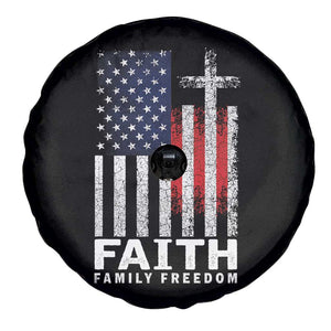 Faith Family Freedom Spare Tire Cover Charlie Kirk Patriotic Christian Vintage USA Flag TS10 Print Your Wear
