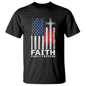 Faith Family Freedom T Shirt Charlie Kirk Patriotic Christian Vintage USA Flag TS10 Black Print Your Wear