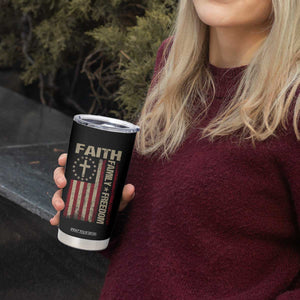 Faith Family Freedom Tumbler Cup Patriotic Christian Vintage USA Flag TS10 Print Your Wear