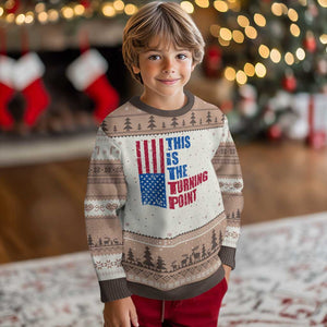 This is The Turning Point Ugly Christmas Sweater USA Flag Patriotic Freedom Conservative TS10 Mocha Mousse Print Your Wear