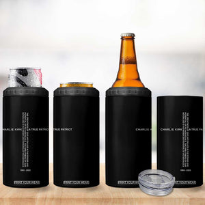 Charlie Kirk 4 in 1 Can Cooler Tumbler A True Patriot Patriotic Christian Cross TS10 Print Your Wear