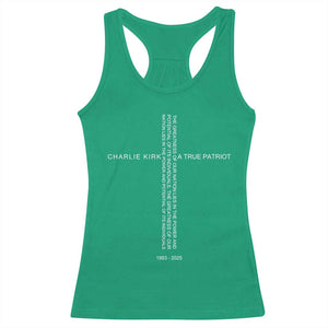 Charlie Kirk Racerback Tank Top A True Patriot Patriotic Christian Cross TS10 Irish Green Print Your Wear