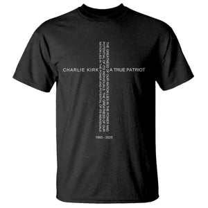 Charlie Kirk T Shirt A True Patriot Patriotic Christian Cross TS10 Black Print Your Wear