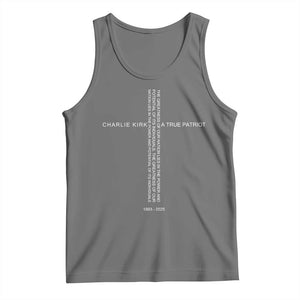 Charlie Kirk Tank Top A True Patriot Patriotic Christian Cross TS10 Black Heather Print Your Wear