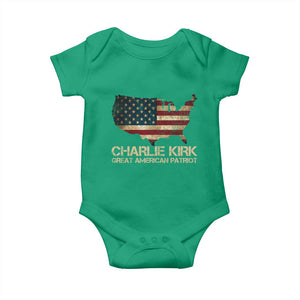 Charlie Kirk Baby Onesie Great American Patriot USA Flag TS10 Irish Green Print Your Wear