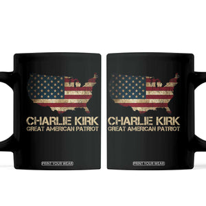 Charlie Kirk Coffee Mug Great American Patriot USA Flag TS10 Black Print Your Wear