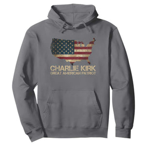 Charlie Kirk Hoodie Great American Patriot USA Flag TS10 Charcoal Print Your Wear