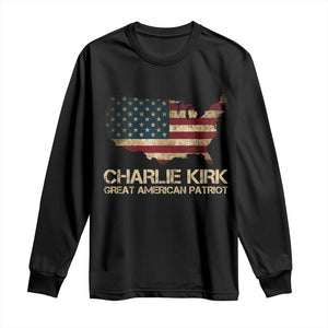 Charlie Kirk Long Sleeve Shirt Great American Patriot USA Flag TS10 Black Print Your Wear