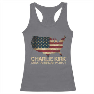 Charlie Kirk Racerback Tank Top Great American Patriot USA Flag TS10 Charcoal Print Your Wear