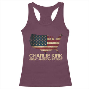 Charlie Kirk Racerback Tank Top Great American Patriot USA Flag TS10 Maroon Print Your Wear