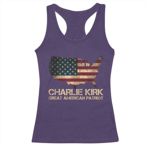 Charlie Kirk Racerback Tank Top Great American Patriot USA Flag TS10 Purple Print Your Wear
