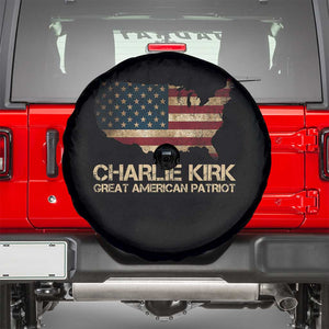Charlie Kirk Spare Tire Cover Great American Patriot USA Flag TS10 Black Print Your Wear