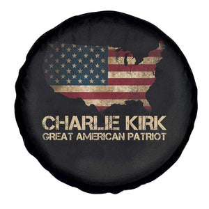 Charlie Kirk Spare Tire Cover Great American Patriot USA Flag TS10 Print Your Wear