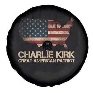 Charlie Kirk Spare Tire Cover Great American Patriot USA Flag TS10 Print Your Wear