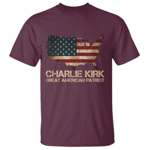 Charlie Kirk T Shirt Great American Patriot USA Flag TS10 Maroon Print Your Wear