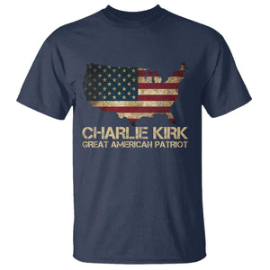 Charlie Kirk T Shirt Great American Patriot USA Flag TS10 Navy Print Your Wear