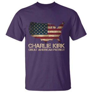 Charlie Kirk T Shirt Great American Patriot USA Flag TS10 Purple Print Your Wear