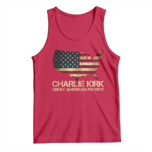 Charlie Kirk Tank Top Great American Patriot USA Flag TS10 Red Print Your Wear