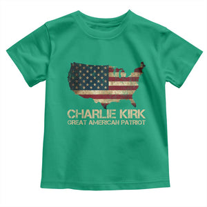 Charlie Kirk Toddler T Shirt Great American Patriot USA Flag TS10 Irish Green Print Your Wear