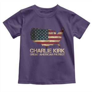 Charlie Kirk Toddler T Shirt Great American Patriot USA Flag TS10 Purple Print Your Wear