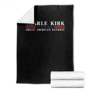 Charlie Kirk Throw Blanket Great American Patriot USA Freedom Conservative TS10 Black Print Your Wear