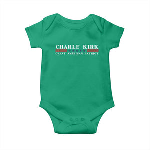 Charlie Kirk Baby Onesie Great American Patriot USA Freedom Conservative TS10 Irish Green Print Your Wear