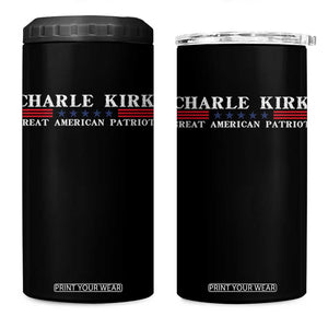 Charlie Kirk 4 in 1 Can Cooler Tumbler Great American Patriot USA Freedom Conservative TS10 One Size: 16 oz Black Print Your Wear