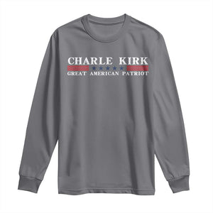 Charlie Kirk Long Sleeve Shirt Great American Patriot USA Freedom Conservative TS10 Charcoal Print Your Wear