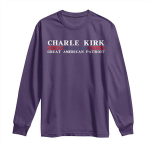 Charlie Kirk Long Sleeve Shirt Great American Patriot USA Freedom Conservative TS10 Purple Print Your Wear