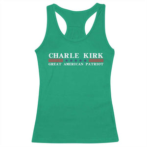 Charlie Kirk Racerback Tank Top Great American Patriot USA Freedom Conservative TS10 Irish Green Print Your Wear