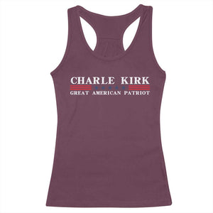 Charlie Kirk Racerback Tank Top Great American Patriot USA Freedom Conservative TS10 Maroon Print Your Wear