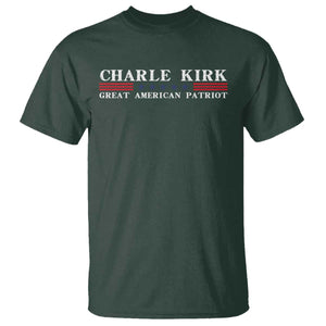 Charlie Kirk T Shirt Great American Patriot USA Freedom Conservative TS10 Dark Forest Green Print Your Wear