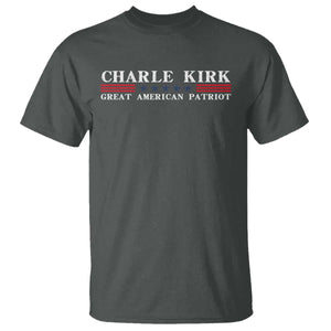 Charlie Kirk T Shirt Great American Patriot USA Freedom Conservative TS10 Dark Heather Print Your Wear